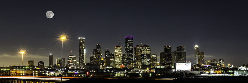 The Houston, Texas skyline at night